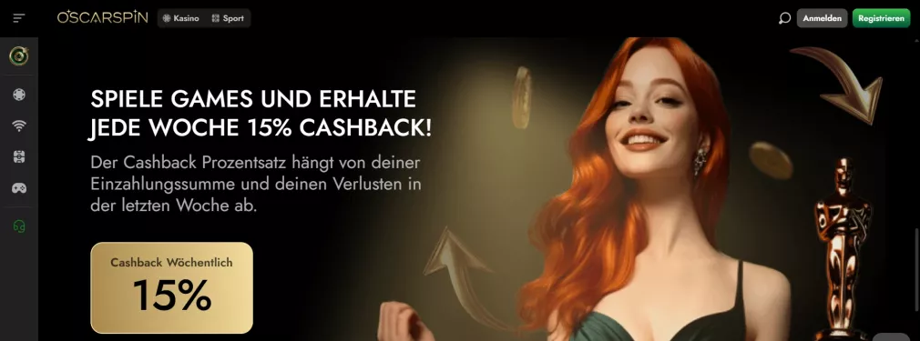 Oscarspin Casino Bonus bis 4.500 Euro und 350 Freispiele